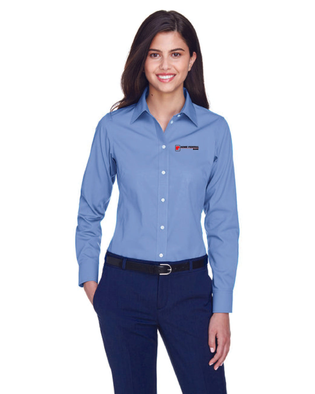 Home Federal Women's Solid Oxford Woven Shirt