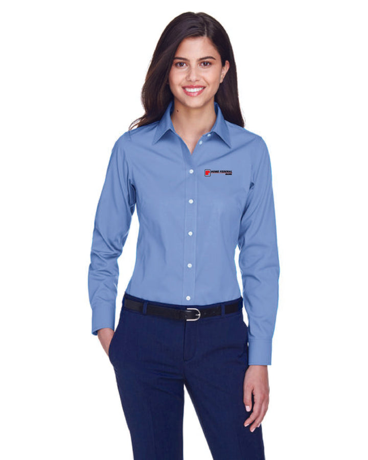 Home Federal Women's Solid Oxford Woven Shirt