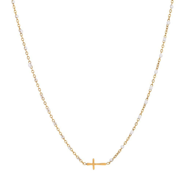 18K STAINLESS STEEL TARNISH FREE CROSS NECKLACE | 40NK9539
