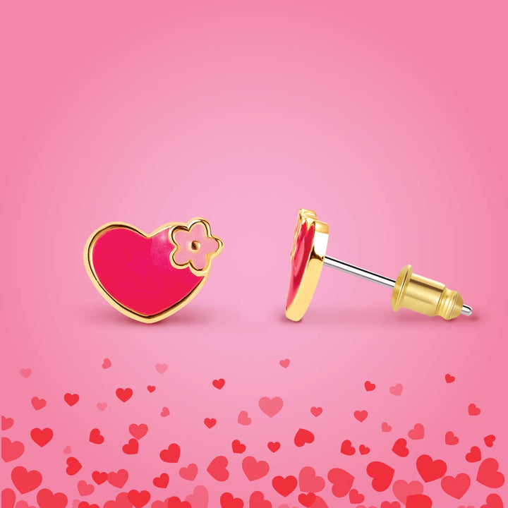 Valentine's Hearts and Flowers Cutie Stud Earrings