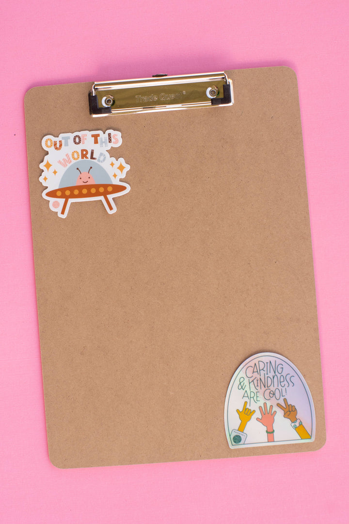 Caring & Kindness Are Cool Vinyl Waterproof Sticker