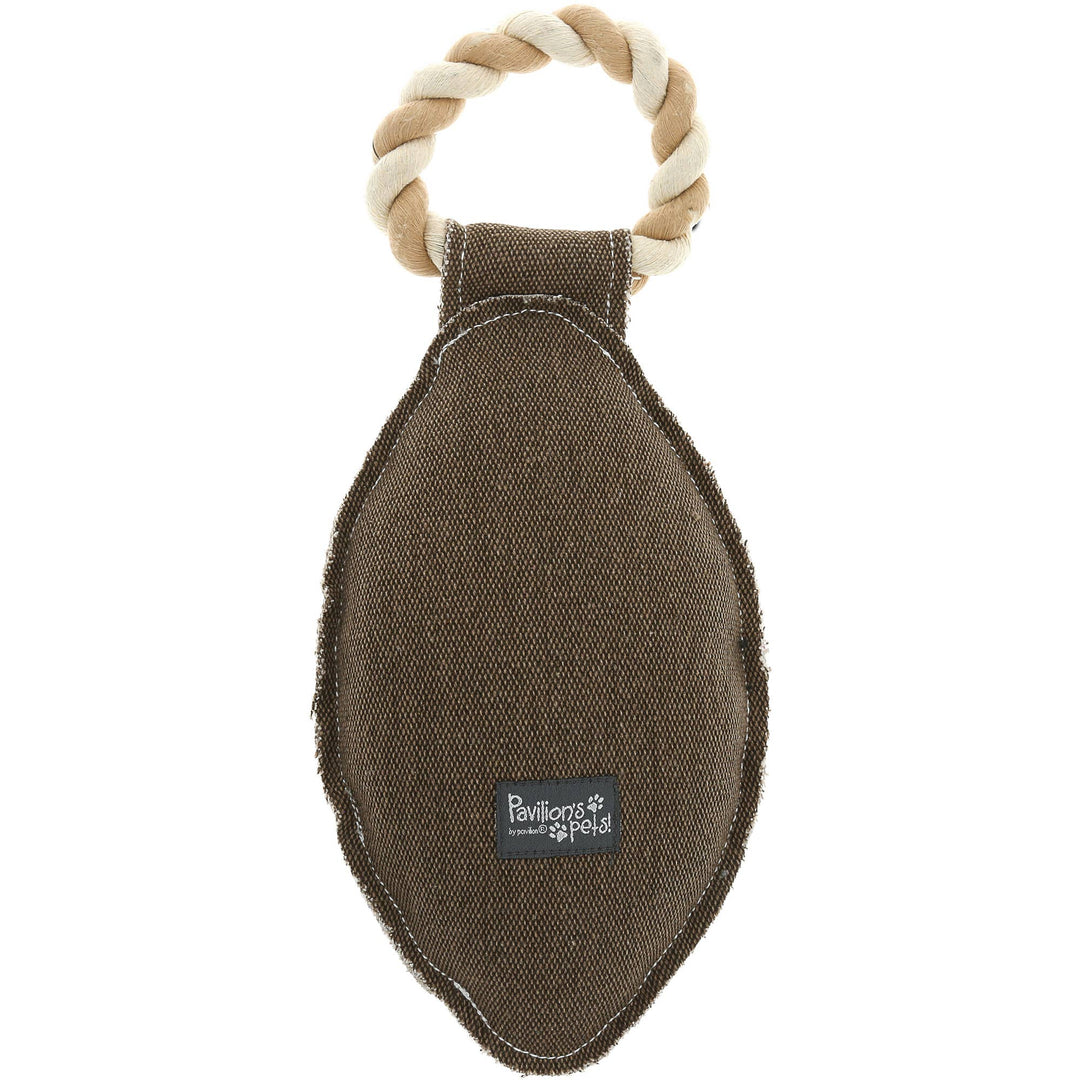 Football - 12" Canvas Dog Toy on Rope