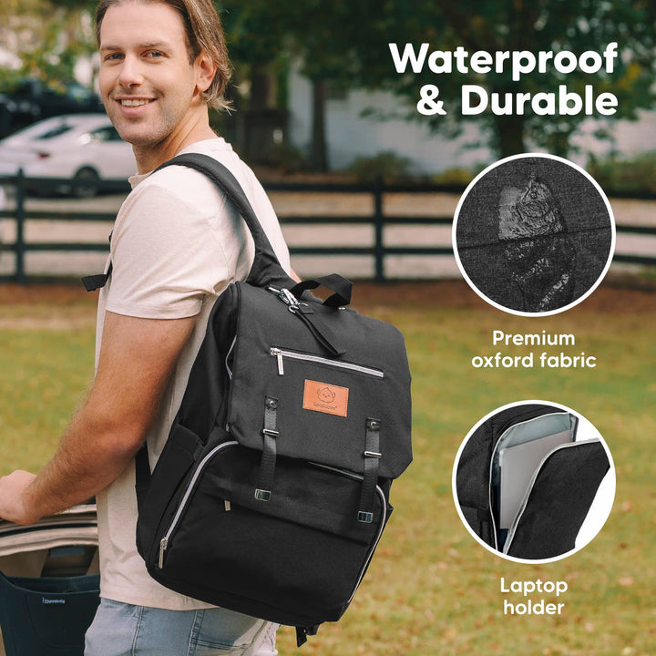 Explorer Diaper Bag Backpack, Changing Pad, Stroller Straps
