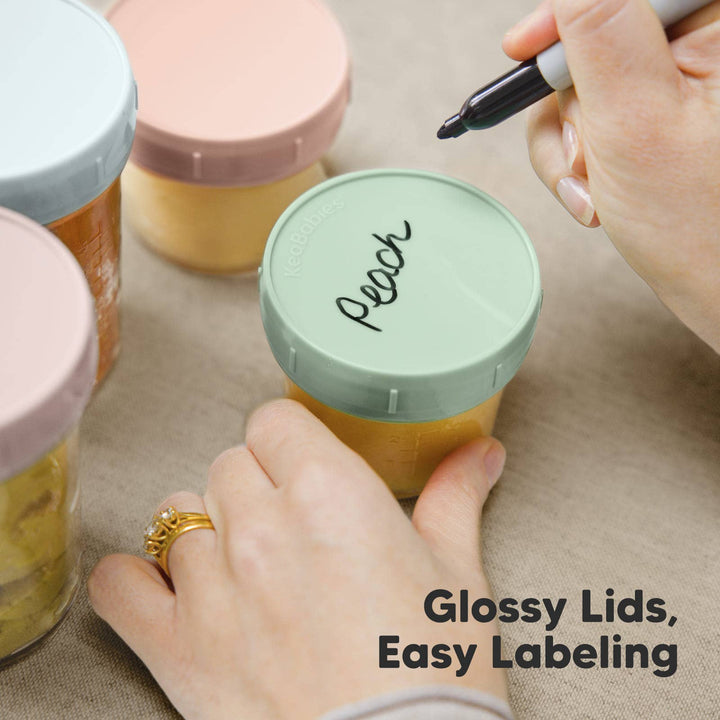 8pk Prep Baby Food Storage Containers, Leak-Proof Food Jars