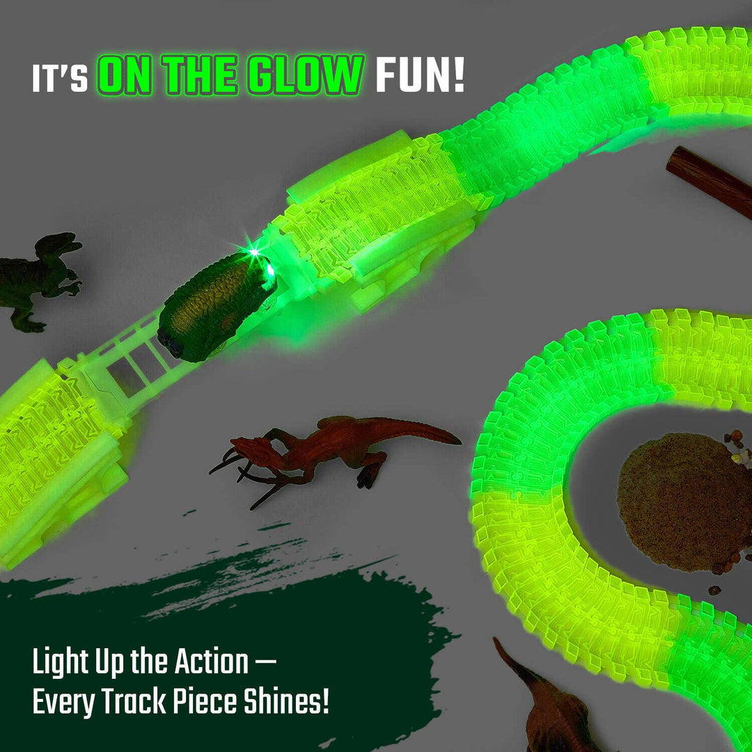 Dino Race Track Xmas Playset Toy Gift For Kids, Boys, Girls