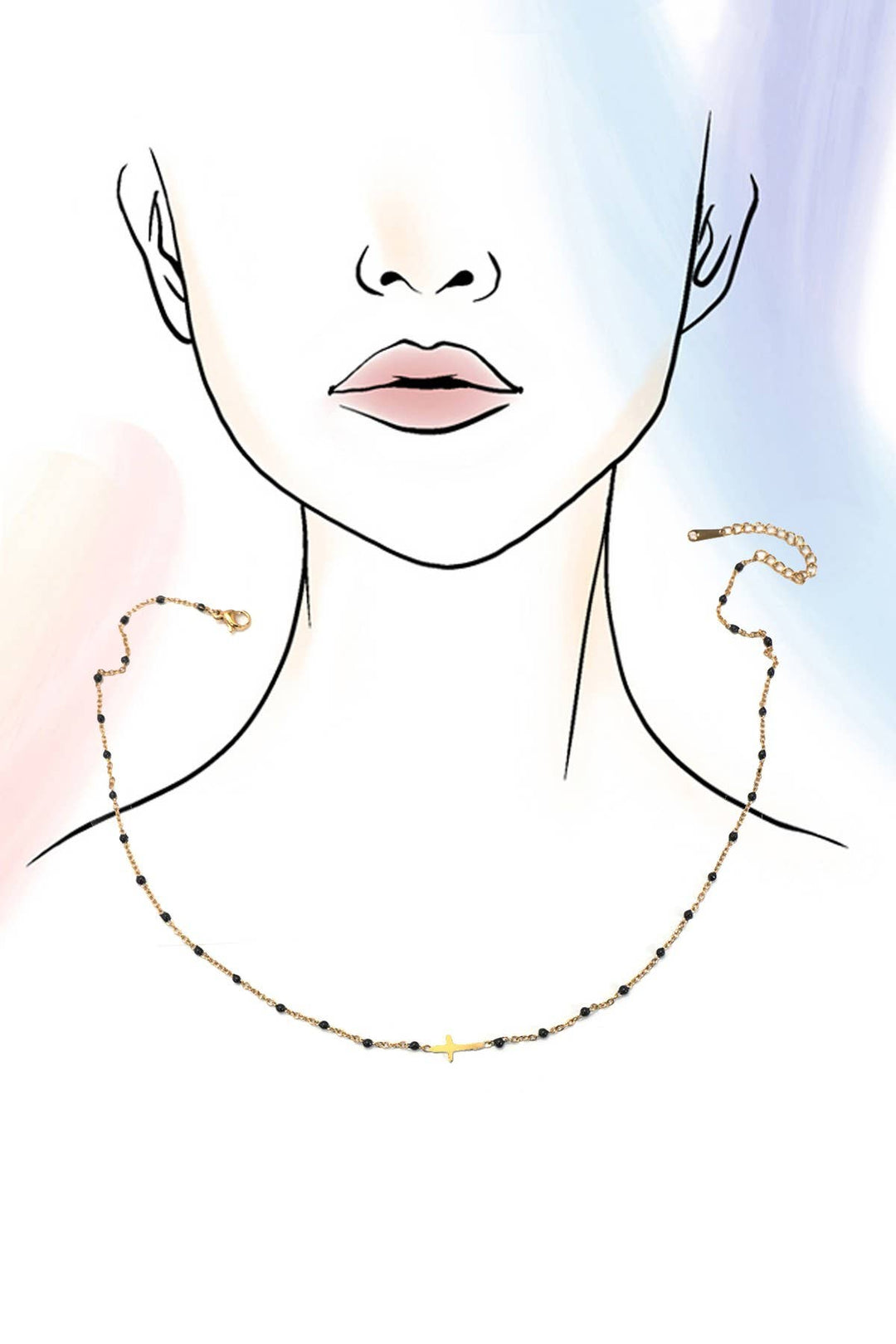 18K STAINLESS STEEL TARNISH FREE CROSS NECKLACE | 40NK9539