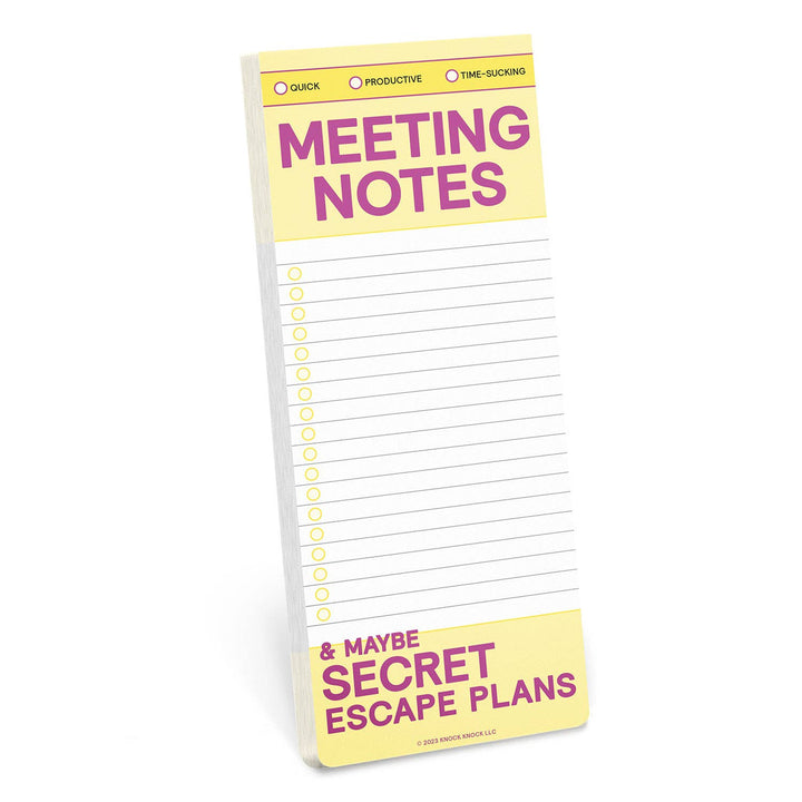 Meeting Notes Make-a-List Pad