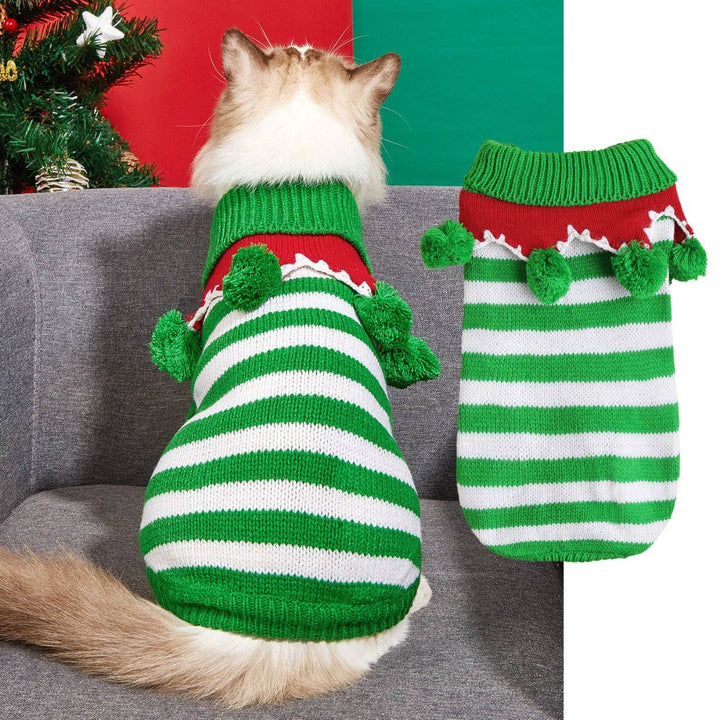 Chrismoo -  Christmas Striped Pet Sweater