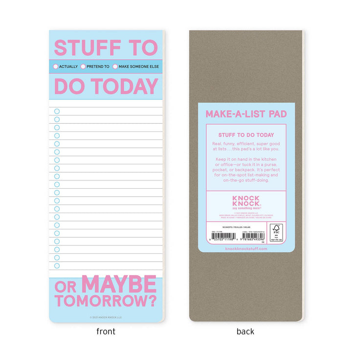 Stuff to Do Today Make-a-List Pad