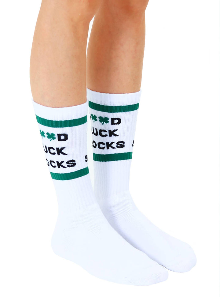 Classic Crew Socks w/ Ribbed Tubing - "Good Luck Socks"