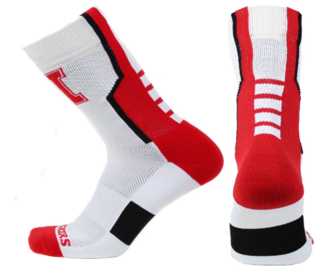 Nebraska Cornhuskers White Sports Performance Socks