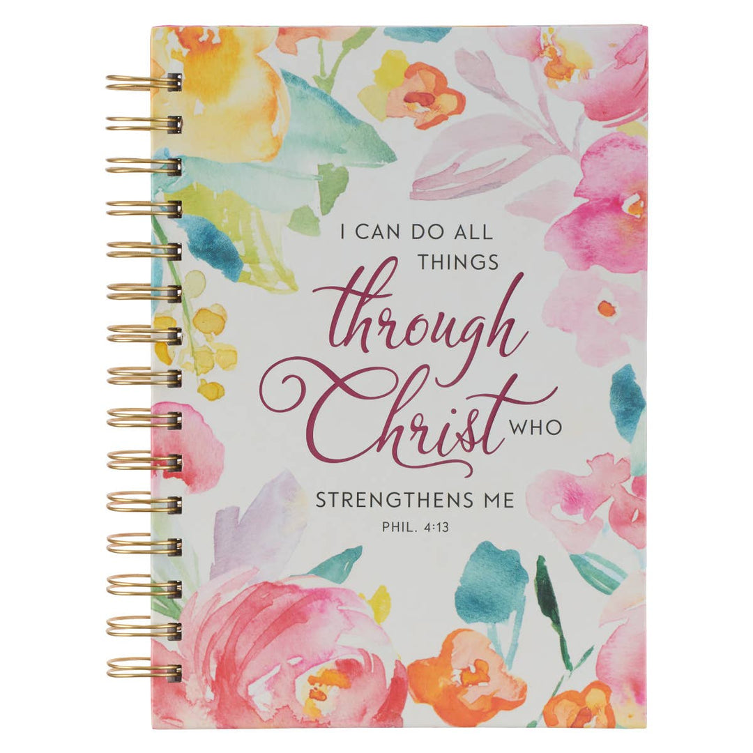 All Things Through Christ Multi-colored Floral Large Wirebou