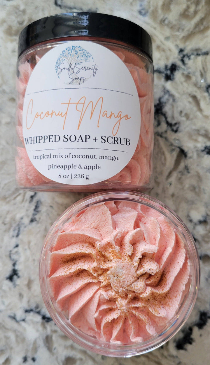 Coconut Mango Whipped Soap + Scrub