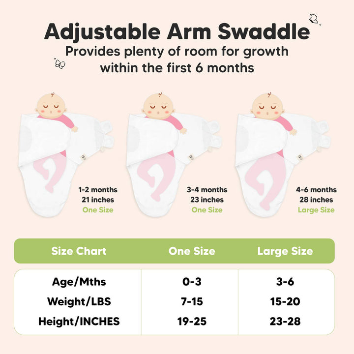 3pk Soothe Baby Swaddles 0-3 Months, Sleep Sack for Newborns
