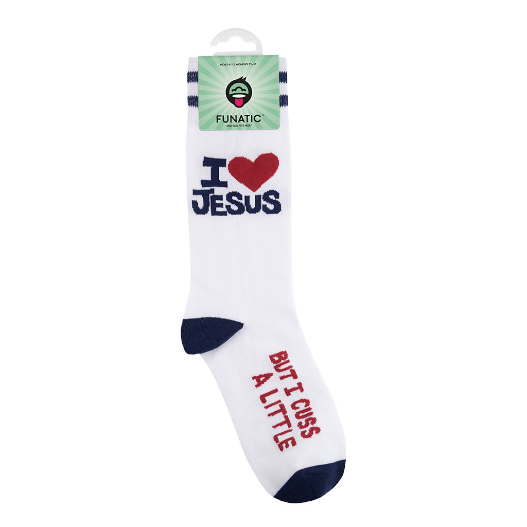 I Love Jesus (But I Cuss a Little) Socks | Funny Socks