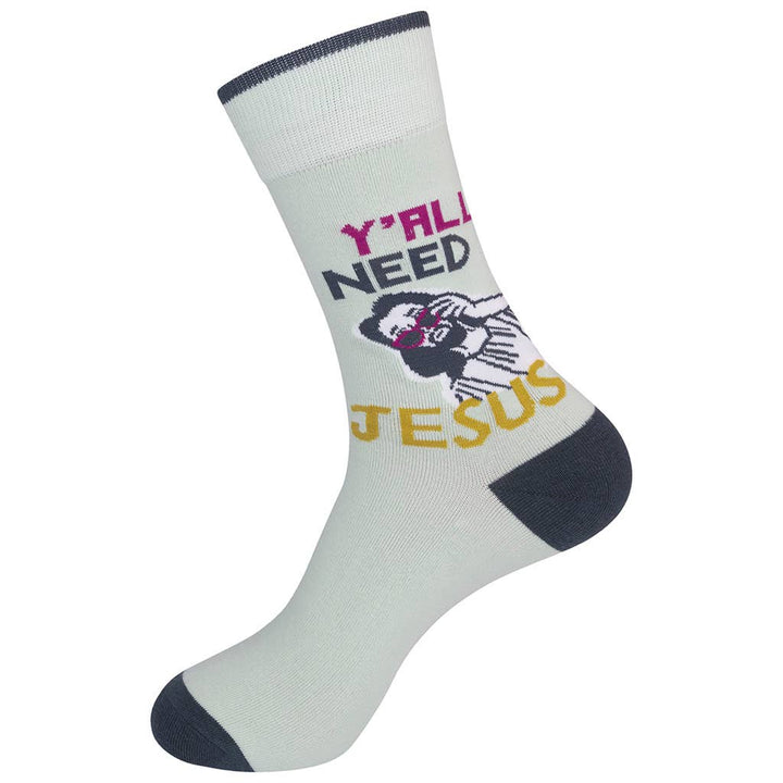 Y'All Need Jesus Socks | Funny Unisex Socks | Graphic Socks