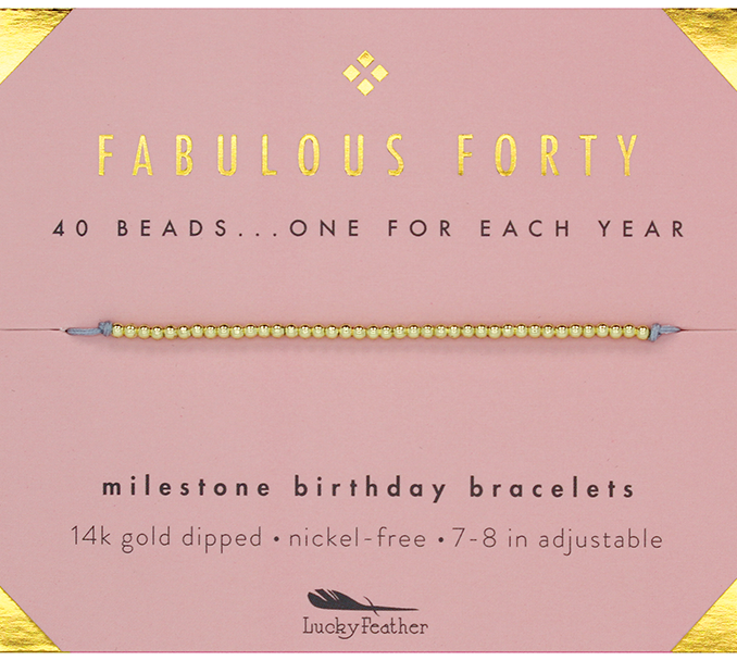 Milestone Birthday Bracelet - GOLD - Forty