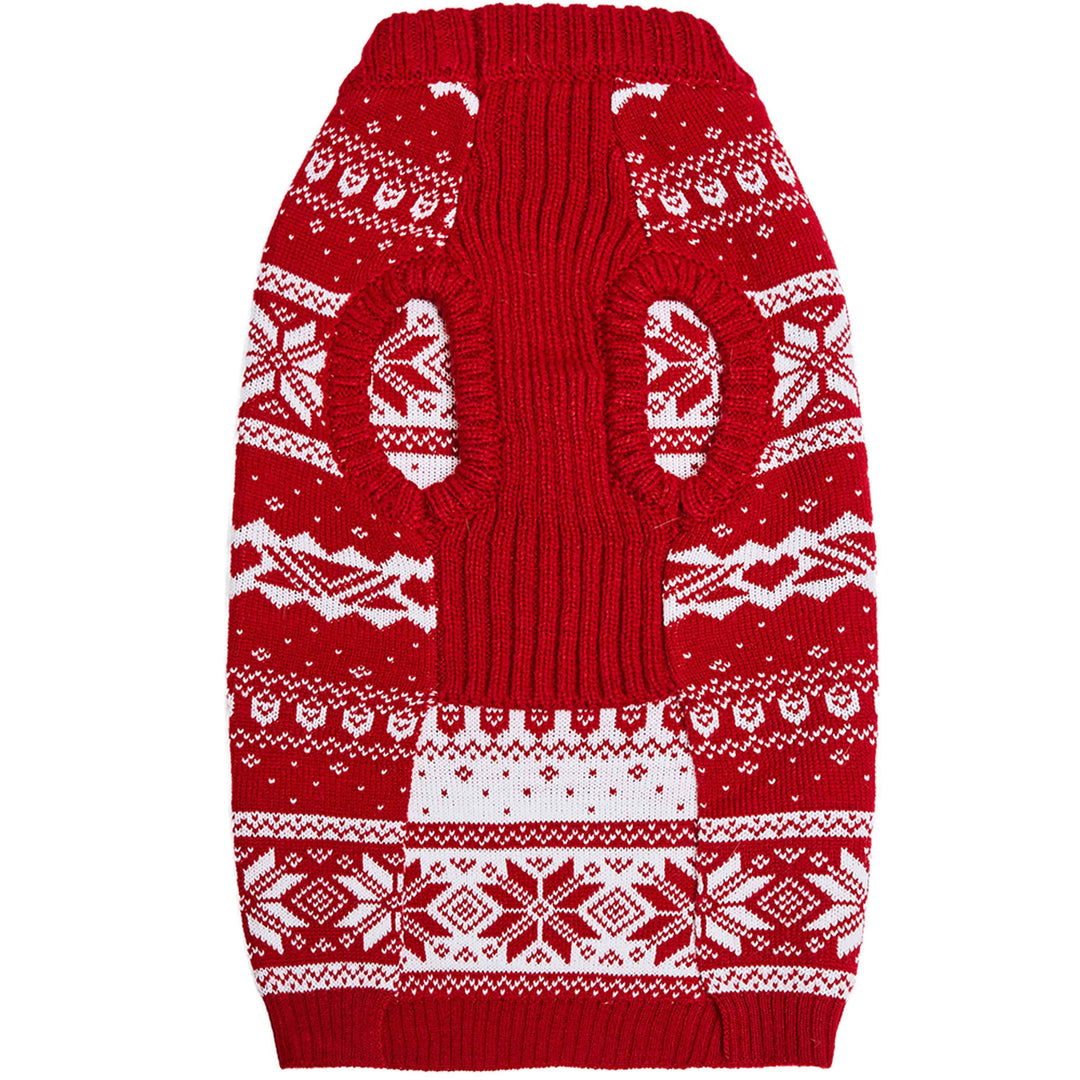 Holiday Family Sweater,  Snowflakes Sweater in True Red
