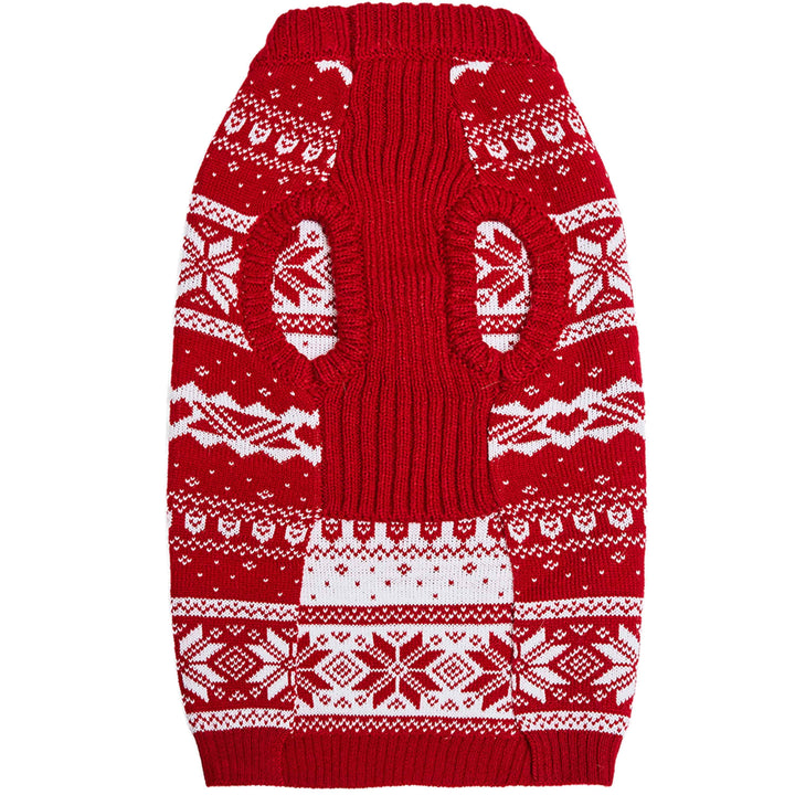 Holiday Family Sweater,  Snowflakes Sweater in True Red