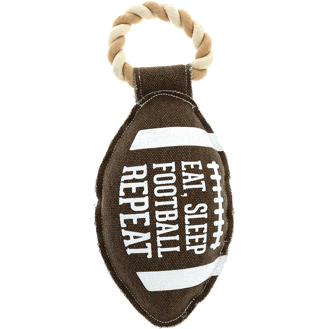 Football - 12" Canvas Dog Toy on Rope