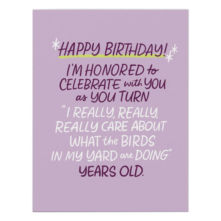 Care About Birds Years Old Birthday Card