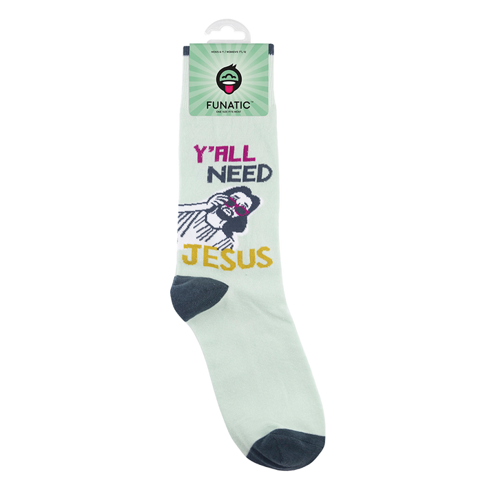 Y'All Need Jesus Socks | Funny Unisex Socks | Graphic Socks