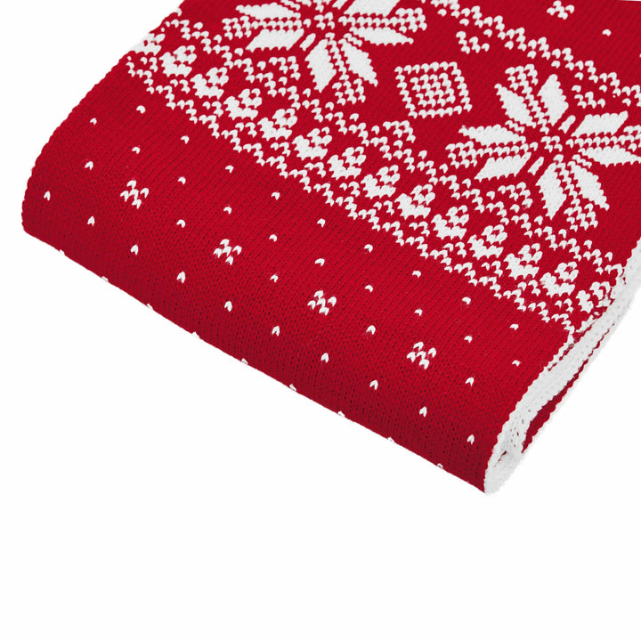 Holiday Family Sweater,  Snowflakes Sweater in True Red