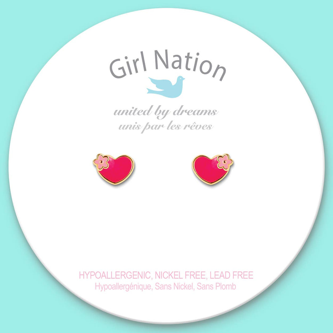 Valentine's Hearts and Flowers Cutie Stud Earrings