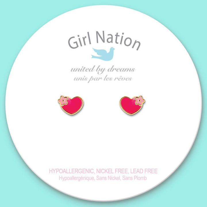 Valentine's Hearts and Flowers Cutie Stud Earrings