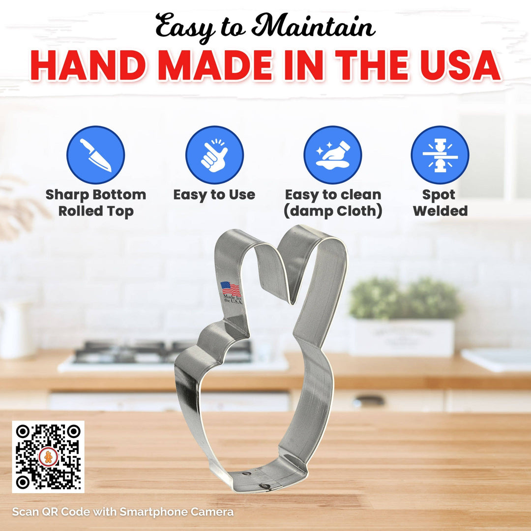 Hand Peace Sign Cookie Cutter 4" B1015