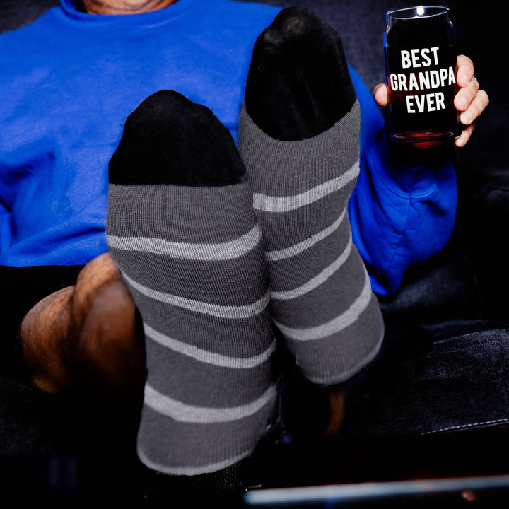 Best Grandpa - 16 oz Beer Can Glass and Sock Set