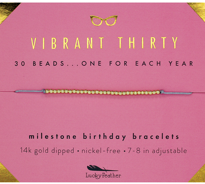 30th Milestone Birthday Bracelet - A Bead for Each Year