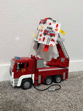 Firetruck Crinkle Tag Square 8x8 Teach at Home Toy