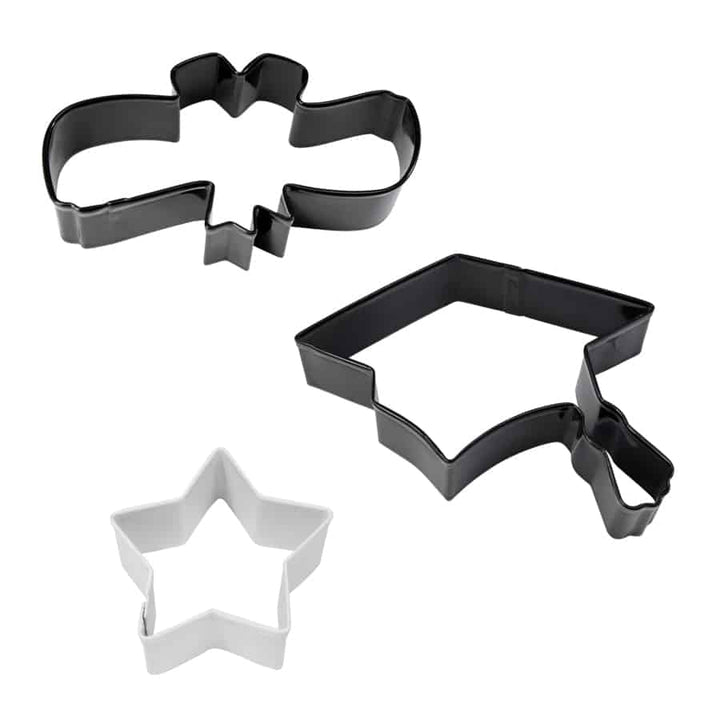Graduation 3 PC Color Cookie Cutter Carded Set