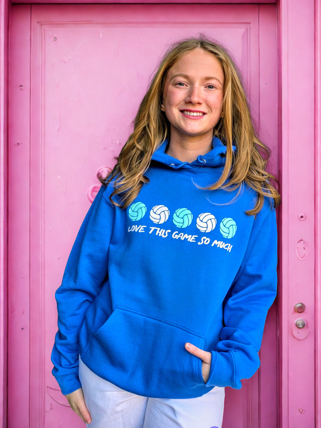 Love This Game Volleyball Hoodie-royal