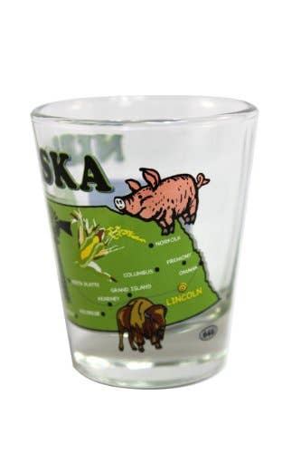 NEBRASKA State Shot Glass 2 oz
