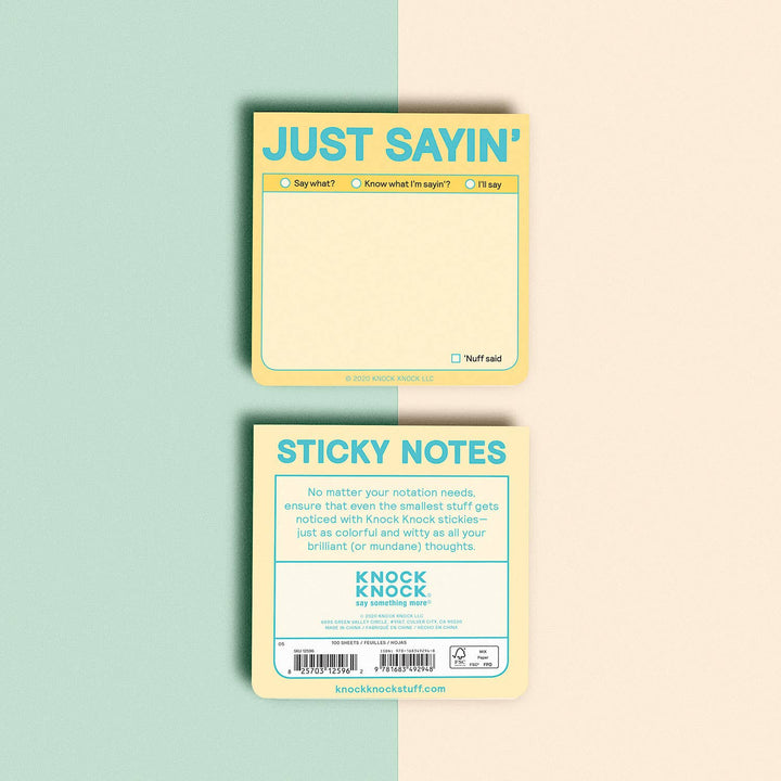 Just Sayin’ Sticky Note (Pastel Version)