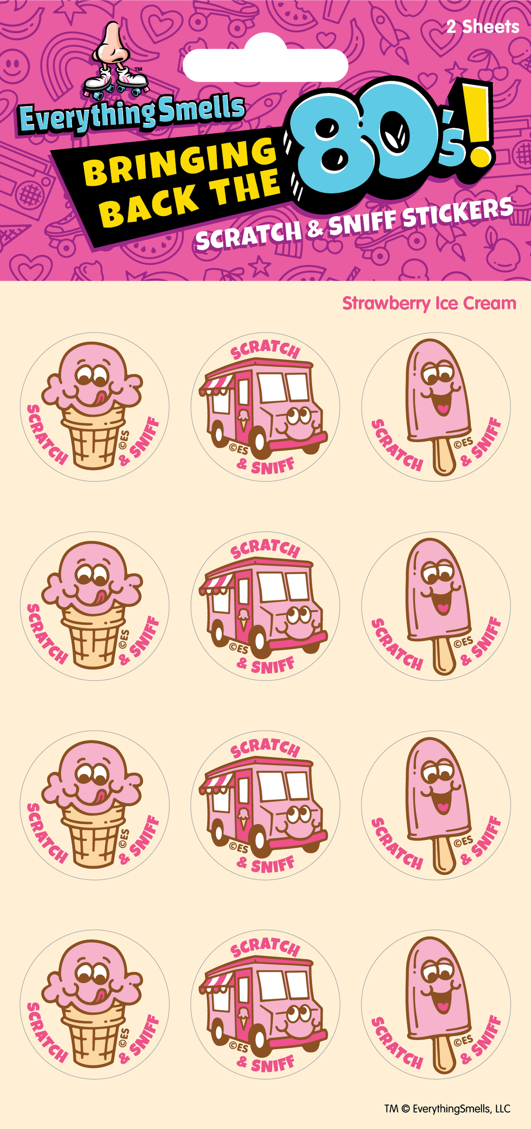 Strawberry Ice Cream EverythingSmells Scratch & Sniff Stickers
