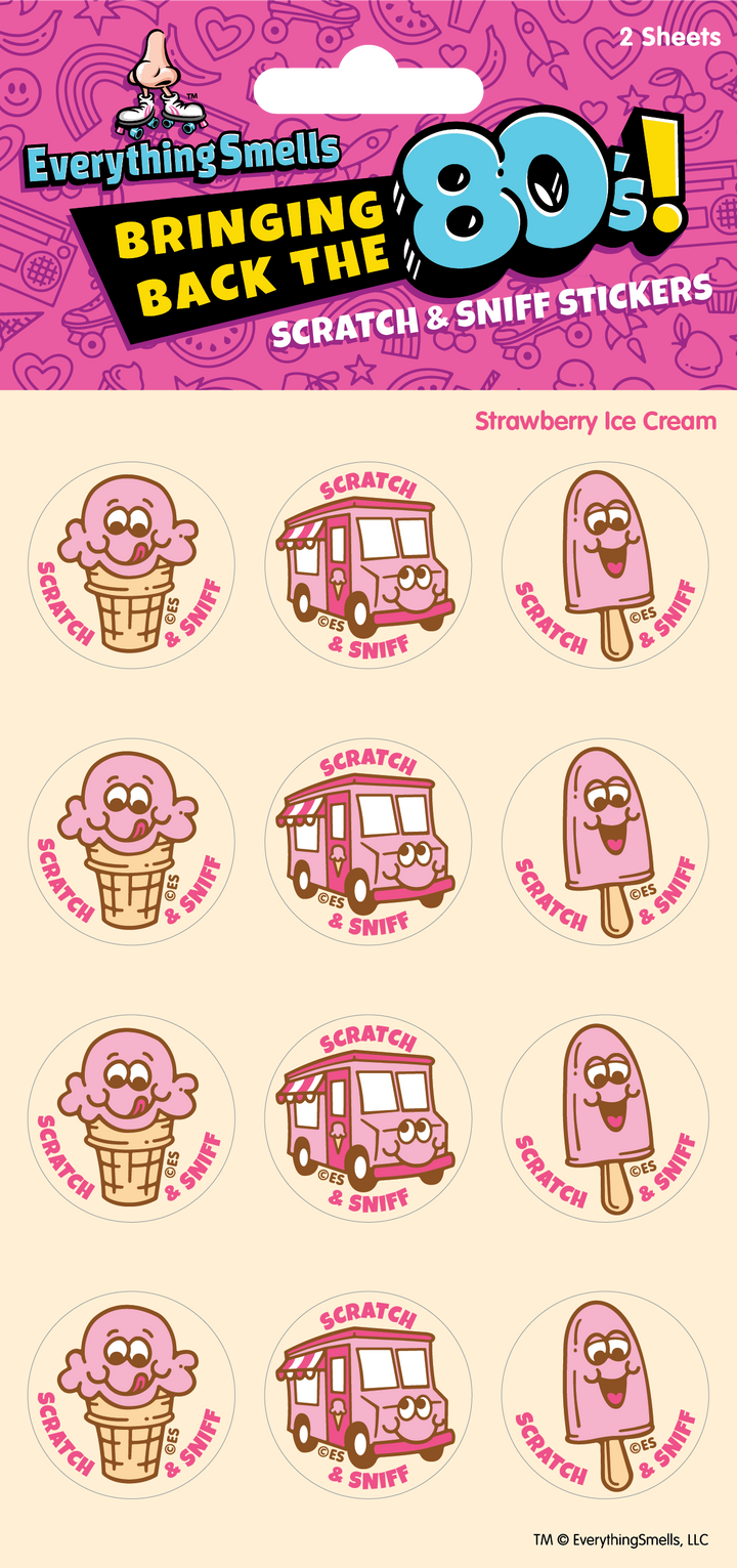 Strawberry Ice Cream EverythingSmells Scratch & Sniff Stickers