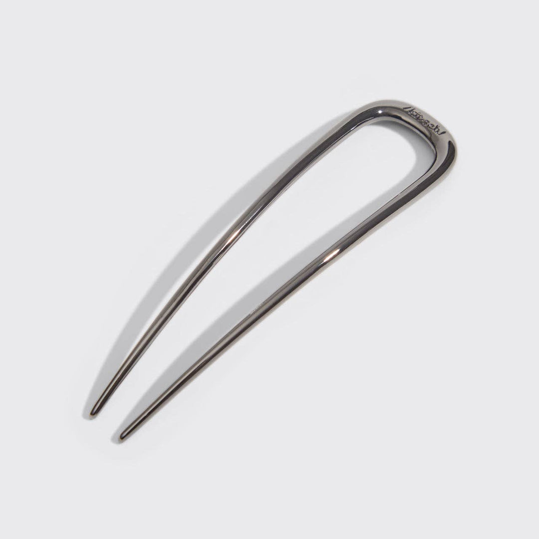 Metal French Hair Pin - Hematite