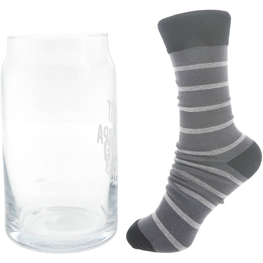 Best Grandpa - 16 oz Beer Can Glass and Sock Set