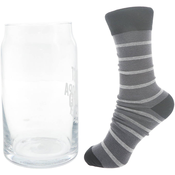 Best Grandpa - 16 oz Beer Can Glass and Sock Set