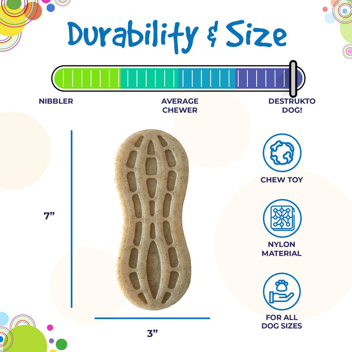 SP Nylon Peanut Chew Toy - Medium/Large - Brown