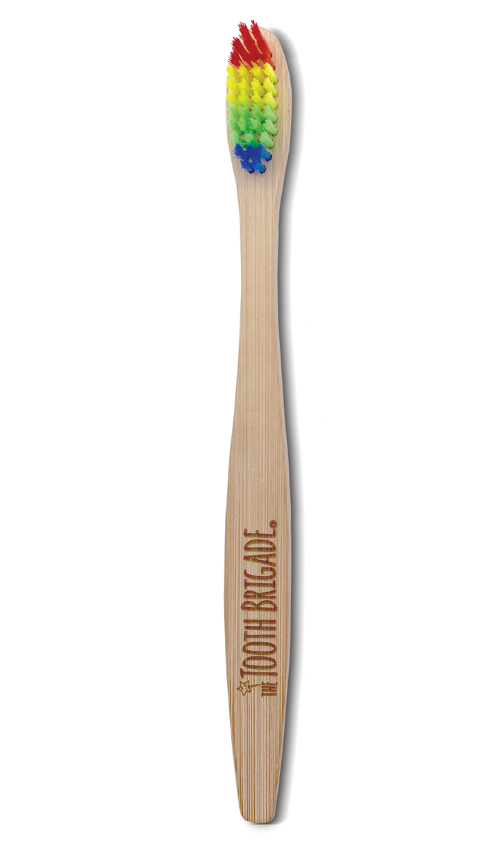 Bamboo Toothbrush with rainbow nylon bristles