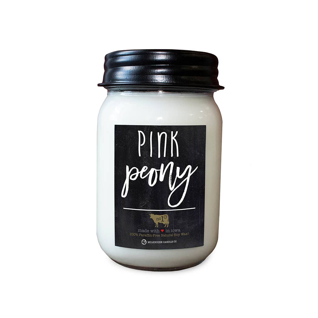 Pink Peony Mason Jar Candle