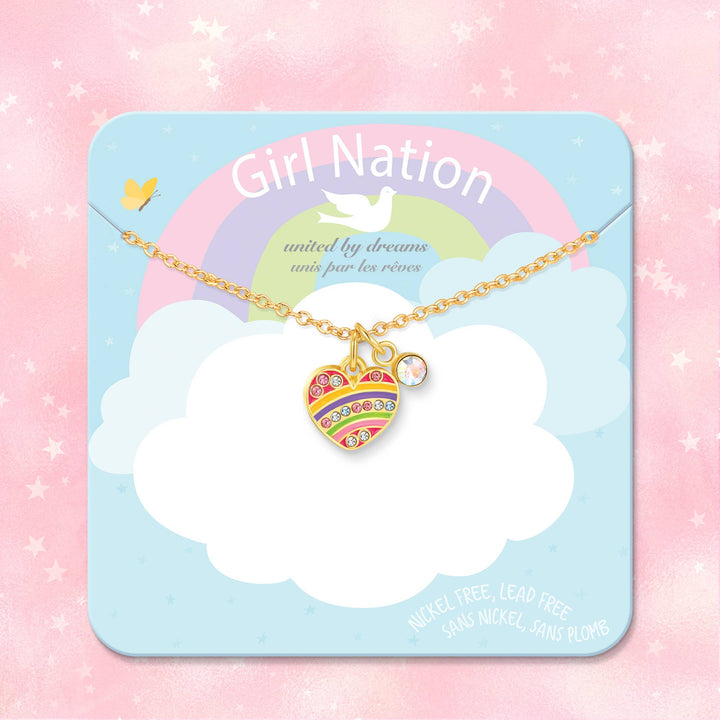 Sweet Petite Necklace- Crystal Rainbow Heart