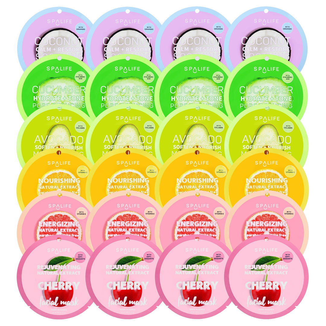 Korean Fruit Infused Face Masks – 24 Masks Value Pack