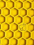 Honeycomb Design Emat Enrichment Licking Mat - Yellow - Larg