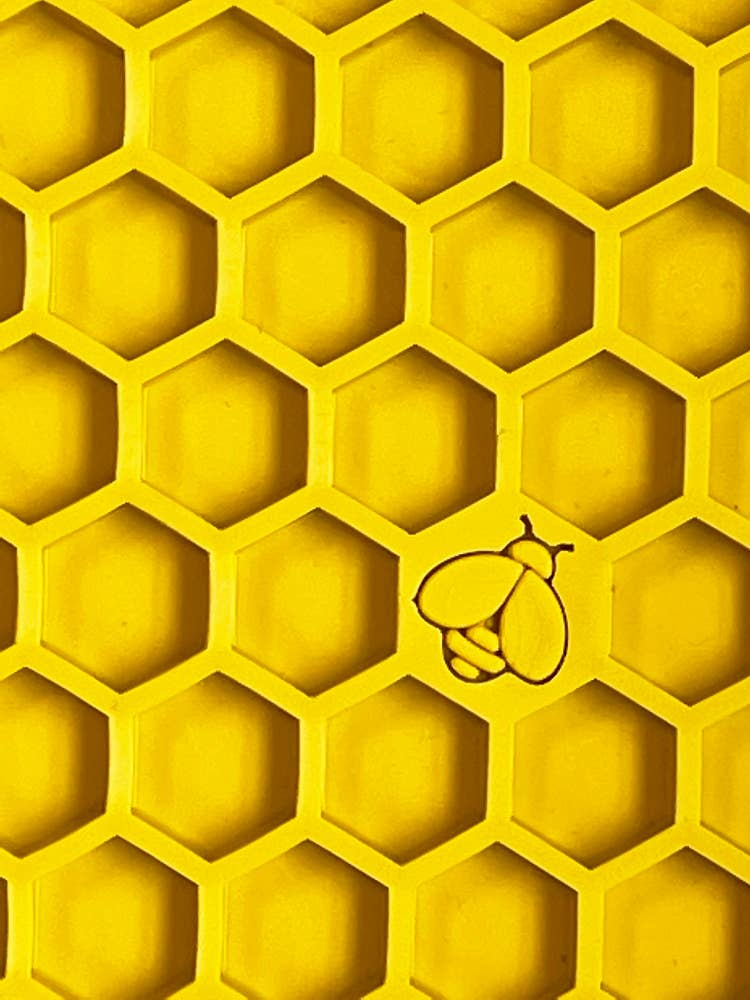 Honeycomb Design Emat Enrichment Licking Mat - Yellow