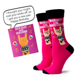 Two Left Feet IT'S YO BIRTHDAY Gift Card Sock Set Assortment